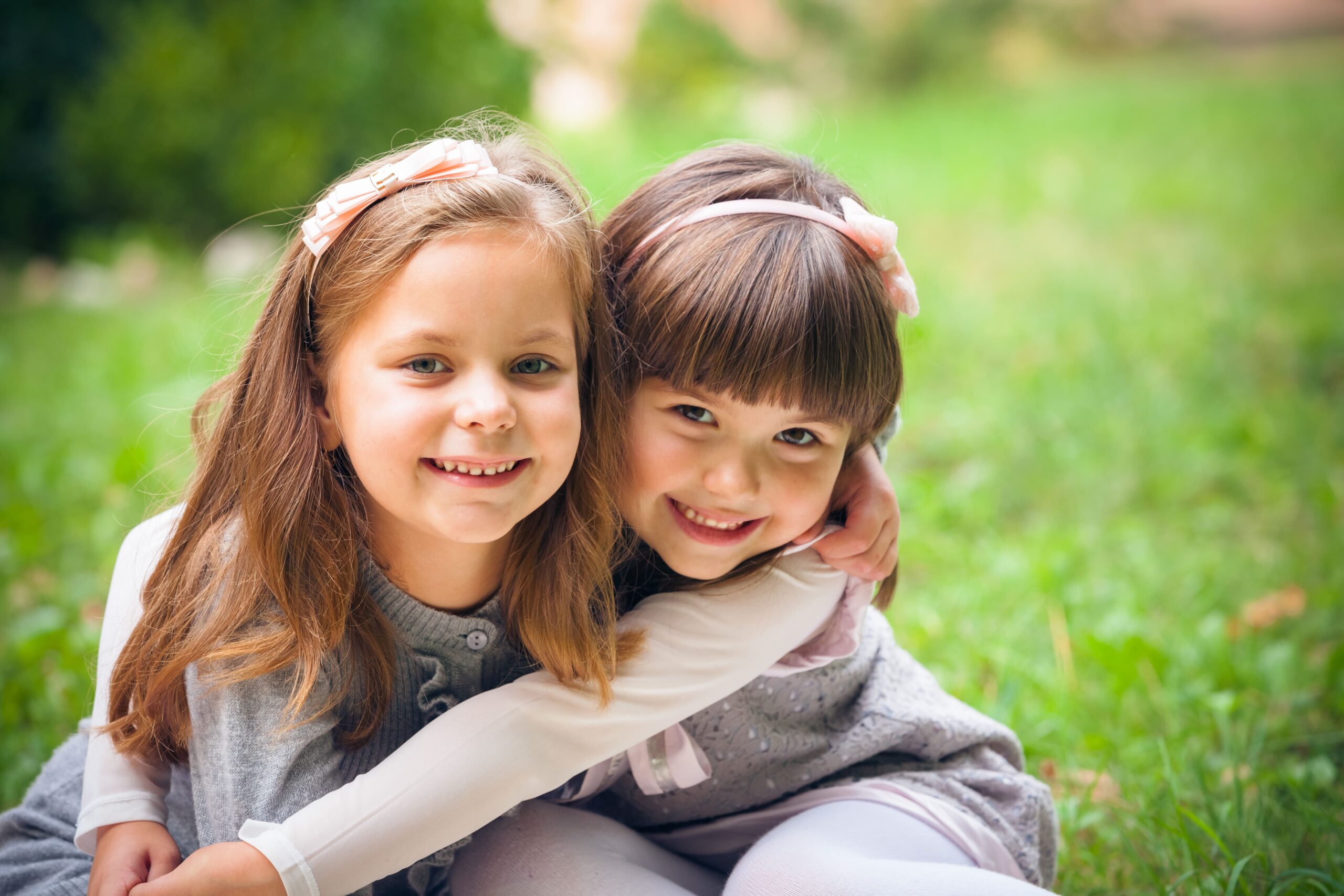 Sisters hugging