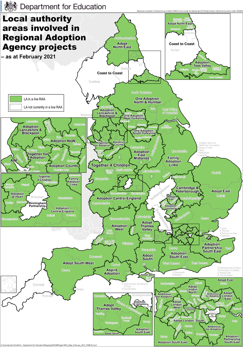 Department for Education RAA map
