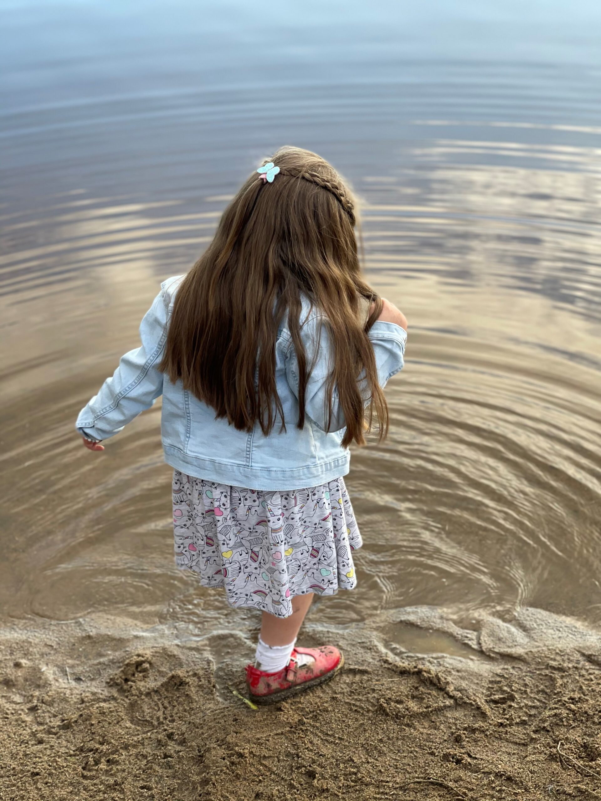 A family day out at the beach for B