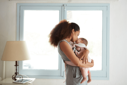 Woman holding baby