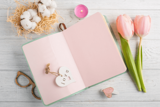 Notebook with flowers