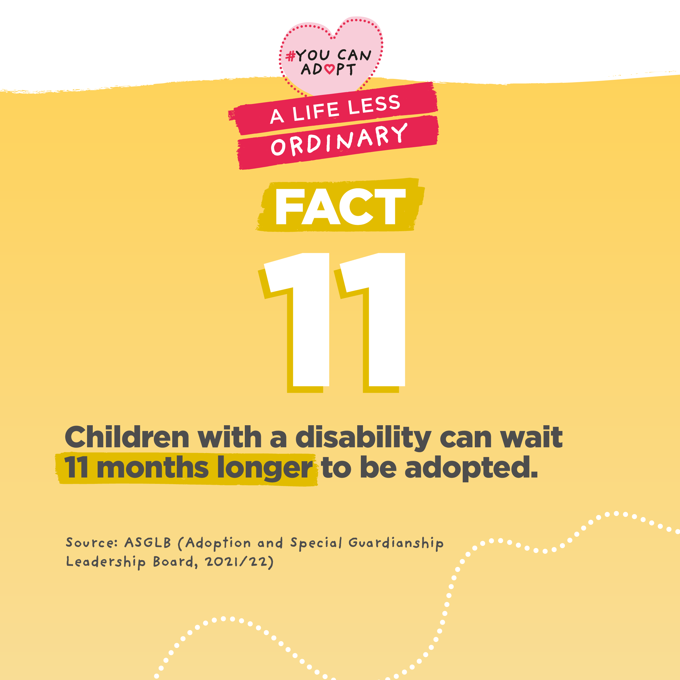 Children with a disability can wait 11 months longer to be adopted