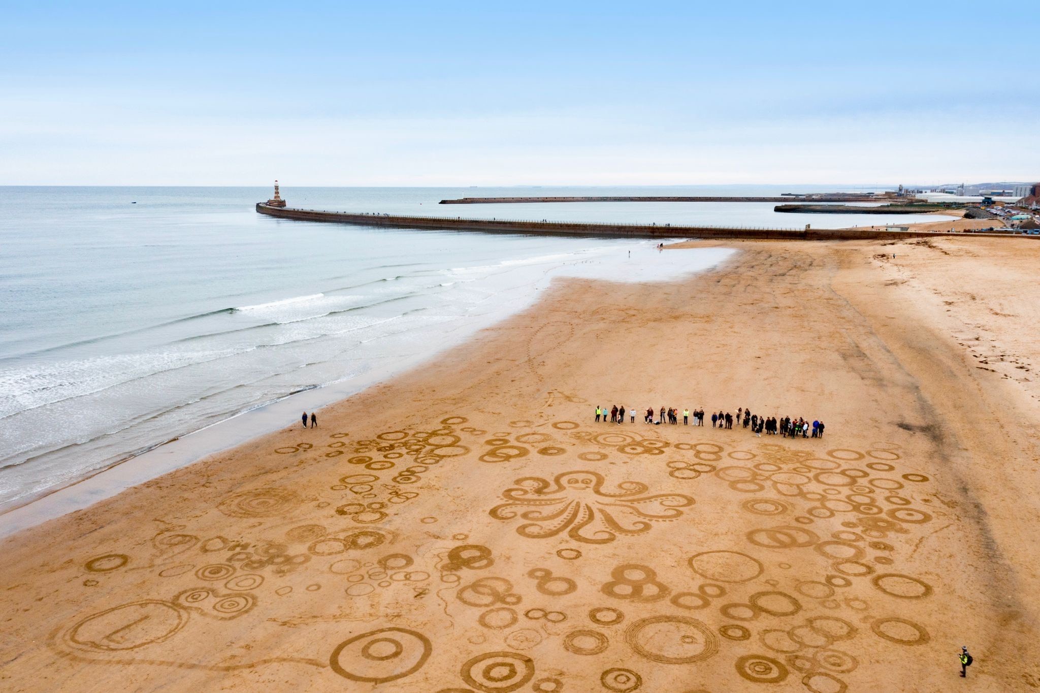 Sand art on Roker Beach