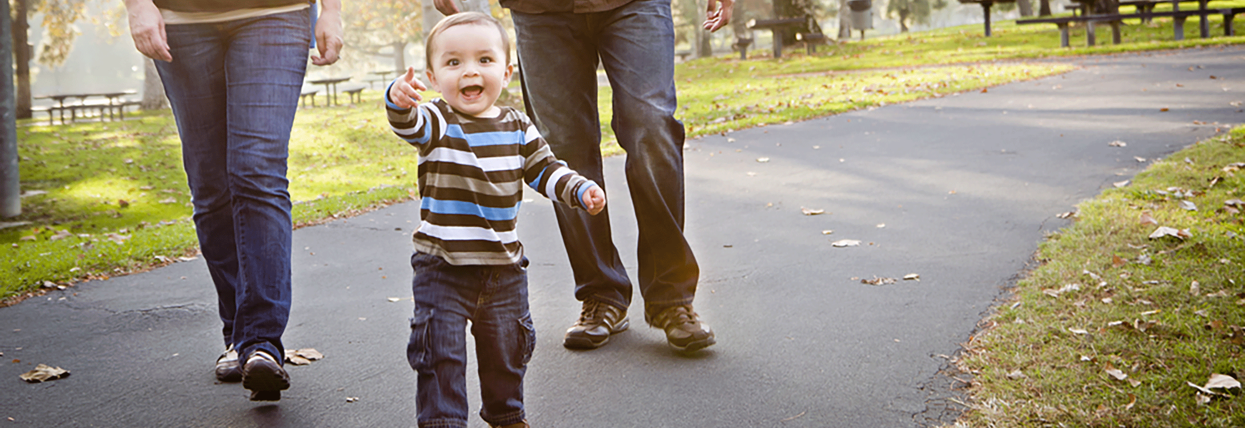 Child walking in the park